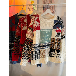 聖誕節毛衣男冬季加絨加厚保暖針織衫ins港風寬松潮流情侶裝線衣