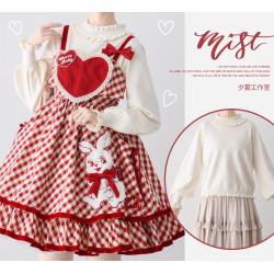 lolita毛衣內搭高領打底針織衫保暖上泡泡袖內搭洛麗塔日系軟妹