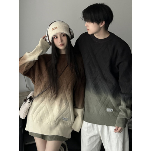 情侶裝秋冬2025新款ins超火寬松毛衣男小衆設計感慵懶風針織衫潮