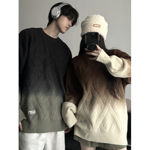 情侶裝秋冬2025新款ins超火寬松毛衣男小衆設計感慵懶風針織衫潮