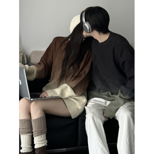 情侶裝秋冬2025新款ins超火寬松毛衣男小衆設計感慵懶風針織衫潮