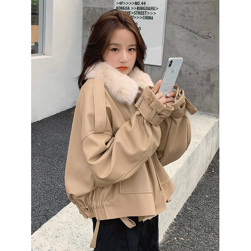 派克服皮衣外套女秋冬季2025新款寬松加絨加厚小個子短款夾克上衣 派克服皮衣外套女秋冬季2025新款寬松加絨加厚小個子短款夾克上衣