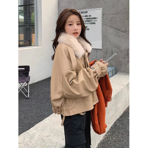 派克服皮衣外套女秋冬季2025新款寬松加絨加厚小個子短款夾克上衣 派克服皮衣外套女秋冬季2025新款寬松加絨加厚小個子短款夾克上衣