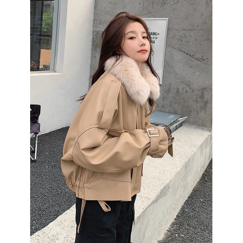 派克服皮衣外套女秋冬季2025新款寬松加絨加厚小個子短款夾克上衣 派克服皮衣外套女秋冬季2025新款寬松加絨加厚小個子短款夾克上衣