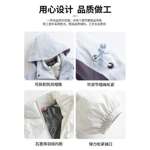 JEEP SPIRIT沖鋒衣羽絨服女三合一2025新款內膽巨好看滑雪厚外套 JEEP SPIRIT沖鋒衣羽絨服女三合一2025新款內膽巨好看滑雪厚外套