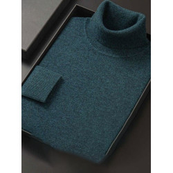 鄂爾多高領純色毛衣男100%毛衫針織打底衫保暖加厚寬松秋冬2025新