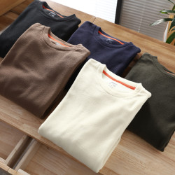 閉眼買！人手N件！秋冬新款男士親膚保暖搖粒絨純色百搭圓領衛衣