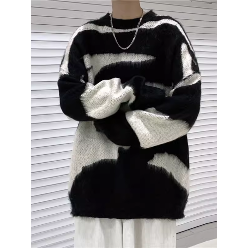 美式高街vintage痞帥打底毛衣男女慵懶風潮牌內搭針織衫oversize