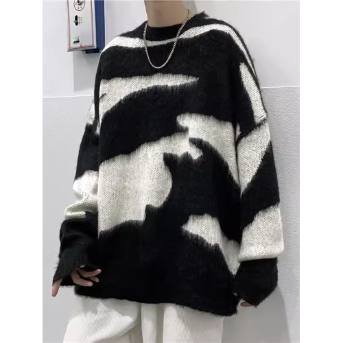 美式高街vintage痞帥打底毛衣男女慵懶風潮牌內搭針織衫oversize