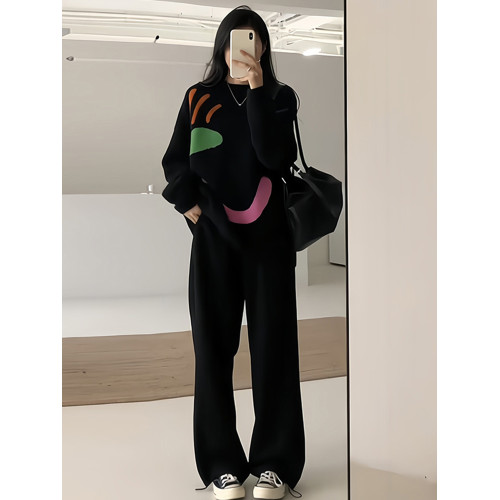 黑色寬松毛衣女款2025新款超火中長款遮屁股洋氣上衣早秋穿搭秋裝 黑色寬松毛衣女款2025新款超火中長款遮屁股洋氣上衣早秋穿搭秋裝