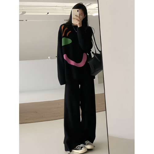 黑色寬松毛衣女款2025新款超火中長款遮屁股洋氣上衣早秋穿搭秋裝 黑色寬松毛衣女款2025新款超火中長款遮屁股洋氣上衣早秋穿搭秋裝