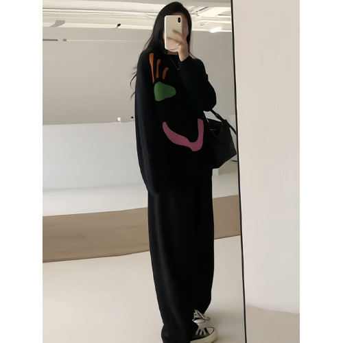 黑色寬松毛衣女款2025新款超火中長款遮屁股洋氣上衣早秋穿搭秋裝 黑色寬松毛衣女款2025新款超火中長款遮屁股洋氣上衣早秋穿搭秋裝