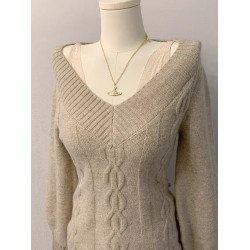 黑色收腰顯瘦v領毛衣女韓系大領口V領露肩設計感長袖針織上衣