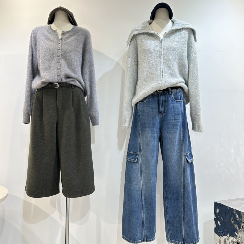 雜色復古大翻領軟糯拉毛毛衣女寬松雙拉鍊加厚針織開衫短外套秋冬 雜色復古大翻領軟糯拉毛毛衣女寬松雙拉鍊加厚針織開衫短外套秋冬