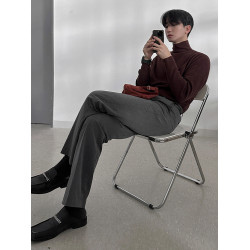 MRCYC高級感半高領打底針織衫男秋冬季保暖內搭韓系潮流百搭毛衣