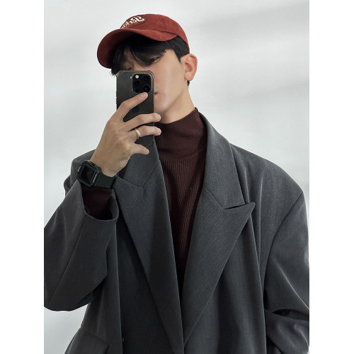 MRCYC高級感半高領打底針織衫男秋冬季保暖內搭韓系潮流百搭毛衣