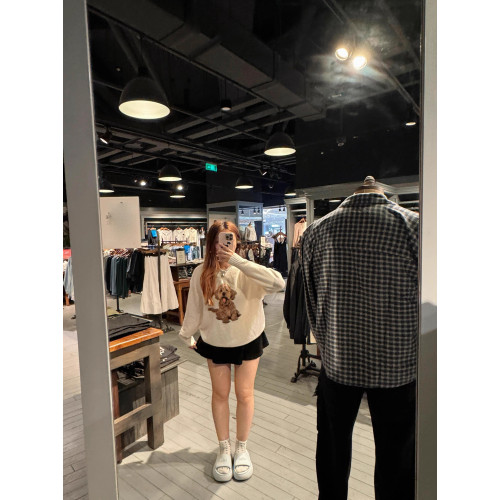 趣味可愛小狗提花套頭毛衣女設計感秋冬季新款韓系軟糯針織衫上衣