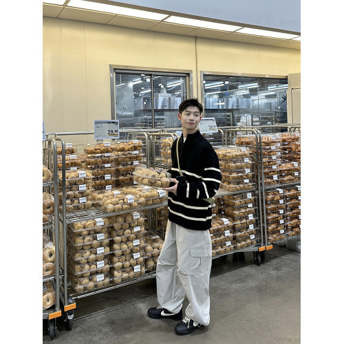 黑白條紋立領半拉鍊毛衣男秋冬季休閒內搭慵懶風套頭針織衫高級感 黑白條紋立領半拉鍊毛衣男秋冬季休閒內搭慵懶風套頭針織衫高級感