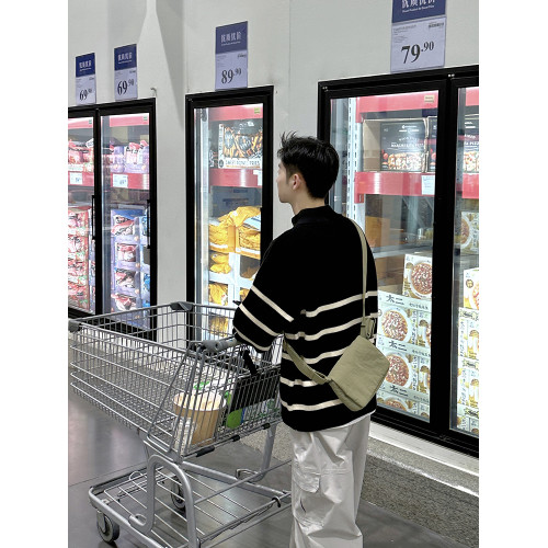 黑白條紋立領半拉鍊毛衣男秋冬季休閒內搭慵懶風套頭針織衫高級感 黑白條紋立領半拉鍊毛衣男秋冬季休閒內搭慵懶風套頭針織衫高級感