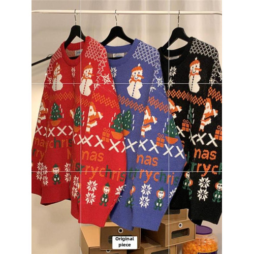 2025秋冬男女聖誕毛衣寬松外套慵懶韓式學生加厚情侶毛衣 2025秋冬男女聖誕毛衣寬松外套慵懶韓式學生加厚情侶毛衣