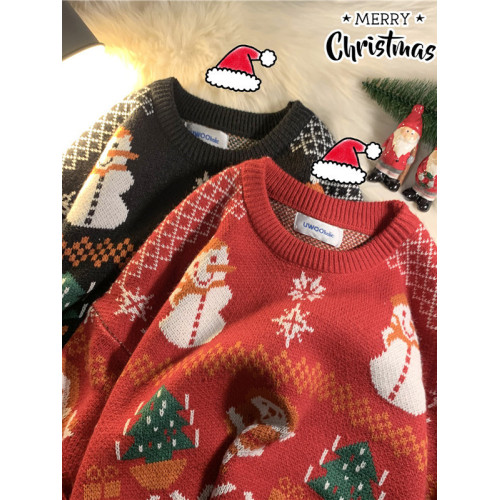 2025秋冬男女聖誕毛衣寬松外套慵懶韓式學生加厚情侶毛衣 2025秋冬男女聖誕毛衣寬松外套慵懶韓式學生加厚情侶毛衣