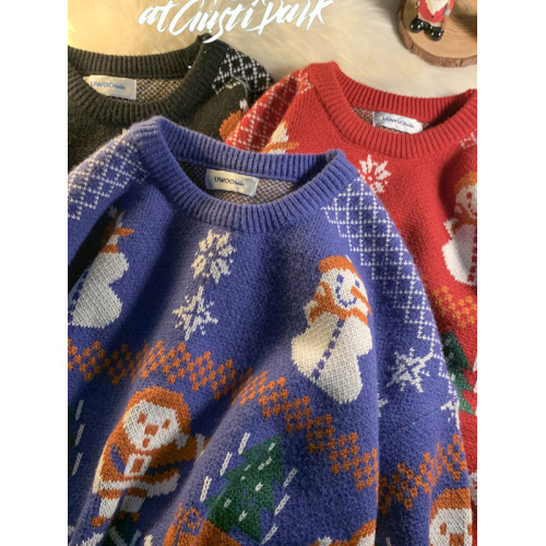 2025秋冬男女聖誕毛衣寬松外套慵懶韓式學生加厚情侶毛衣 2025秋冬男女聖誕毛衣寬松外套慵懶韓式學生加厚情侶毛衣