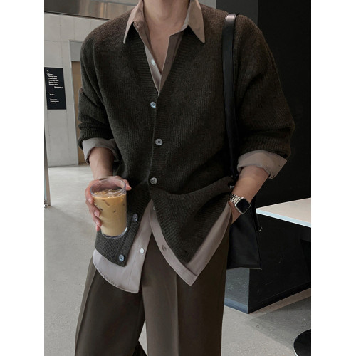 SSUMENAM「老錢風」V領針織開衫男秋冬季潮流韓版毛衣外套外穿 SSUMENAM「老錢風」V領針織開衫男秋冬季潮流韓版毛衣外套外穿