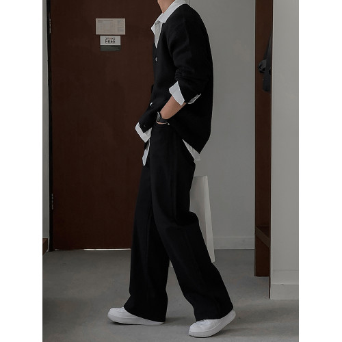 SSUMENAM「老錢風」V領針織開衫男秋冬季潮流韓版毛衣外套外穿 SSUMENAM「老錢風」V領針織開衫男秋冬季潮流韓版毛衣外套外穿