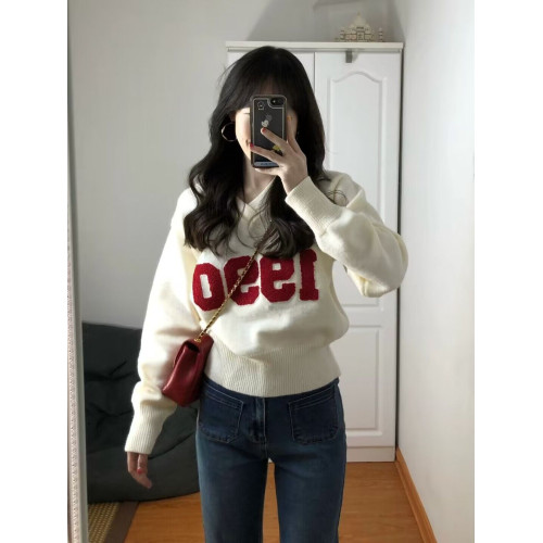 復古V領毛衣女秋裝2025新款設計感小衆慵懶風寬松百搭短款針織衫