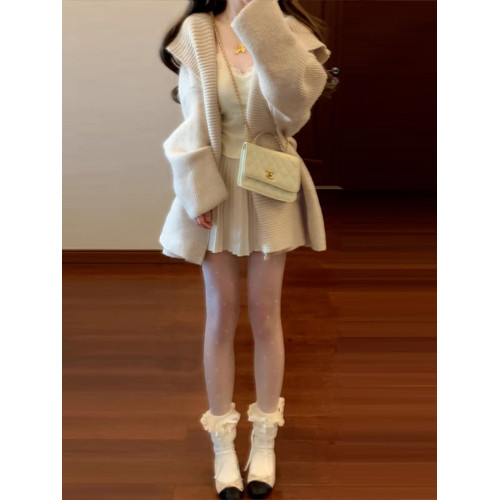 2026新款爆款小個子連帽毛衣厚外套女秋冬寬鬆慵嬾風針織上衣開衫