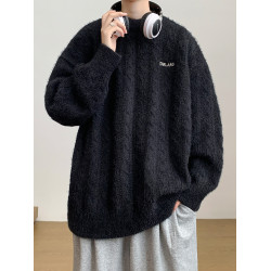 潮牌毛衣男秋冬季慵懶風寬松青少年高級感加厚保暖針織衫2025新款