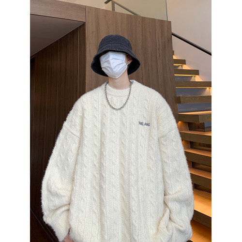 潮牌毛衣男秋冬季慵懶風寬松青少年高級感加厚保暖針織衫2025新款 潮牌毛衣男秋冬季慵懶風寬松青少年高級感加厚保暖針織衫2025新款