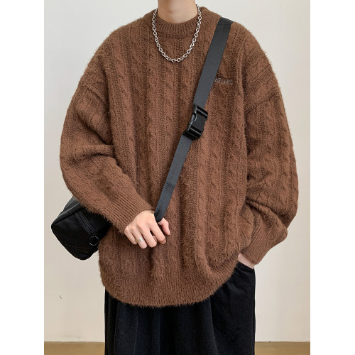 潮牌毛衣男秋冬季慵懶風寬松青少年高級感加厚保暖針織衫2025新款 潮牌毛衣男秋冬季慵懶風寬松青少年高級感加厚保暖針織衫2025新款