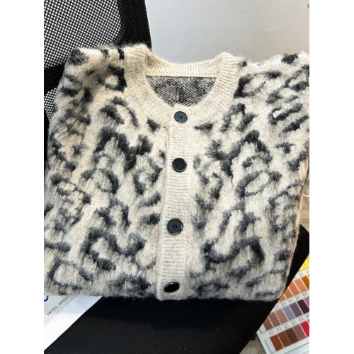 痞帥豹紋開衫毛衣男女冬季仿貂絨外套寬松潮流美式cleanfit針織衫 痞帥豹紋開衫毛衣男女冬季仿貂絨外套寬松潮流美式cleanfit針織衫