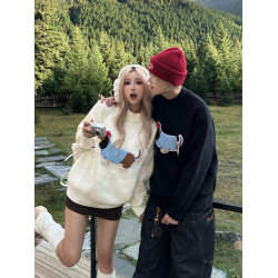 臘腸狗軟糯毛衣男女情侶裝秋冬季潮牌高級感針織衫慵懶風線衫外套