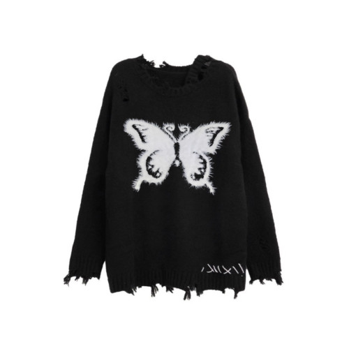 慵懶風高級感黑色毛衣女裝2025年新款秋冬韓系穿搭寬松穿搭小個子