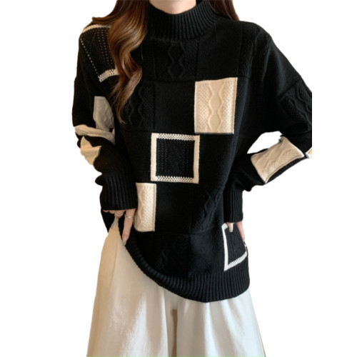 針織衫外套2025秋冬新款大碼女裝胖mm慵懶風超好看高領歐貨上毛衣