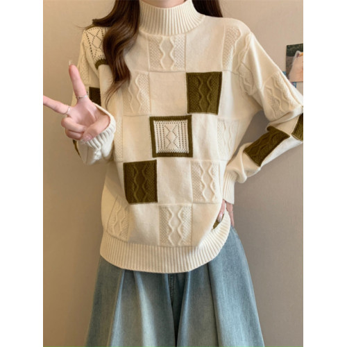 針織衫外套2025秋冬新款大碼女裝胖mm慵懶風超好看高領歐貨上毛衣