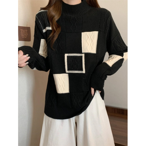 針織衫外套2025秋冬新款大碼女裝胖mm慵懶風超好看高領歐貨上毛衣