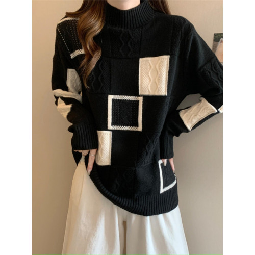 針織衫外套2025秋冬新款大碼女裝胖mm慵懶風超好看高領歐貨上毛衣