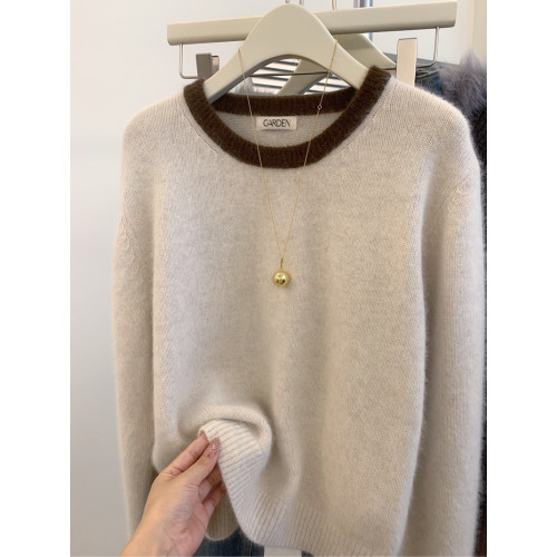 馬海毛短款套頭圓領毛衣女秋冬秋季慵懶風軟糯內搭打底針織衫上衣 馬海毛短款套頭圓領毛衣女秋冬秋季慵懶風軟糯內搭打底針織衫上衣