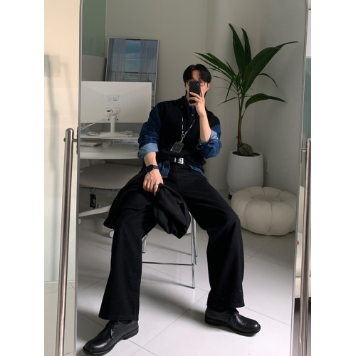 SSUMENAM「老錢風 Polo領」針織背心男秋季韓系設計感毛衣馬甲