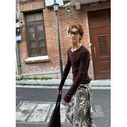 FUTUREBOY/原創英倫復古紐釦針織衫毛衣男女微寬鬆打底衫上衣秋冬