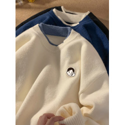 @港仔文藝男 日系假兩件毛衣男秋冬男生針織衫冬季男款內搭毛線衣