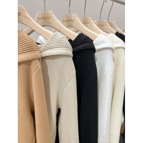 水貂毛加絨加厚v領毛衣女秋冬2025新款針織衫連帽衛衣上衣打底衫