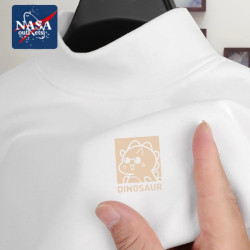 NASA雙面德絨打底衫男加絨超厚青少年冬季半高領保暖內搭長袖T恤