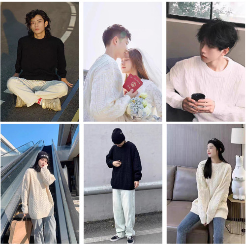 麻花毛衣男款圓領寬松ins潮牌秋冬季復古線衣港風潮流休閒針織衫 麻花毛衣男款圓領寬松ins潮牌秋冬季復古線衣港風潮流休閒針織衫