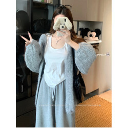 大碼胖mm2025秋季新款時尚慵懶風針織長袖毛衣外套寬松顯瘦上衣女