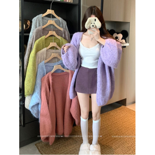 大碼胖mm2025秋季新款時尚慵懶風針織長袖毛衣外套寬松顯瘦上衣女 大碼胖mm2025秋季新款時尚慵懶風針織長袖毛衣外套寬松顯瘦上衣女