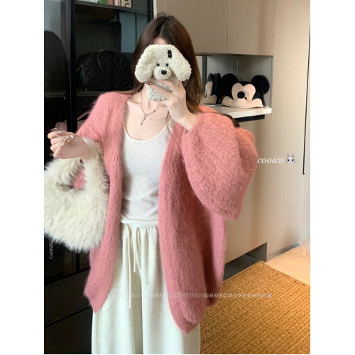 大碼胖mm2025秋季新款時尚慵懶風針織長袖毛衣外套寬松顯瘦上衣女 大碼胖mm2025秋季新款時尚慵懶風針織長袖毛衣外套寬松顯瘦上衣女